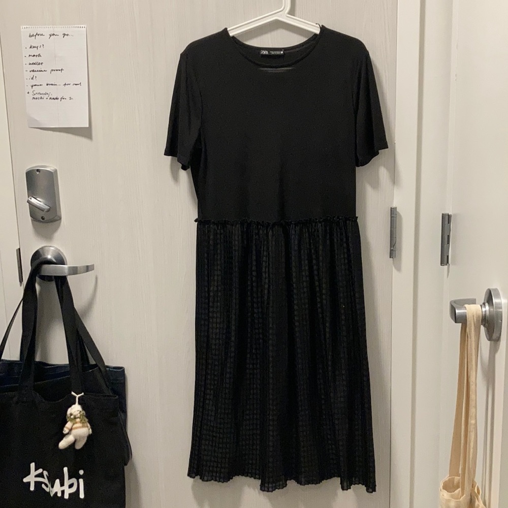 zara black dress